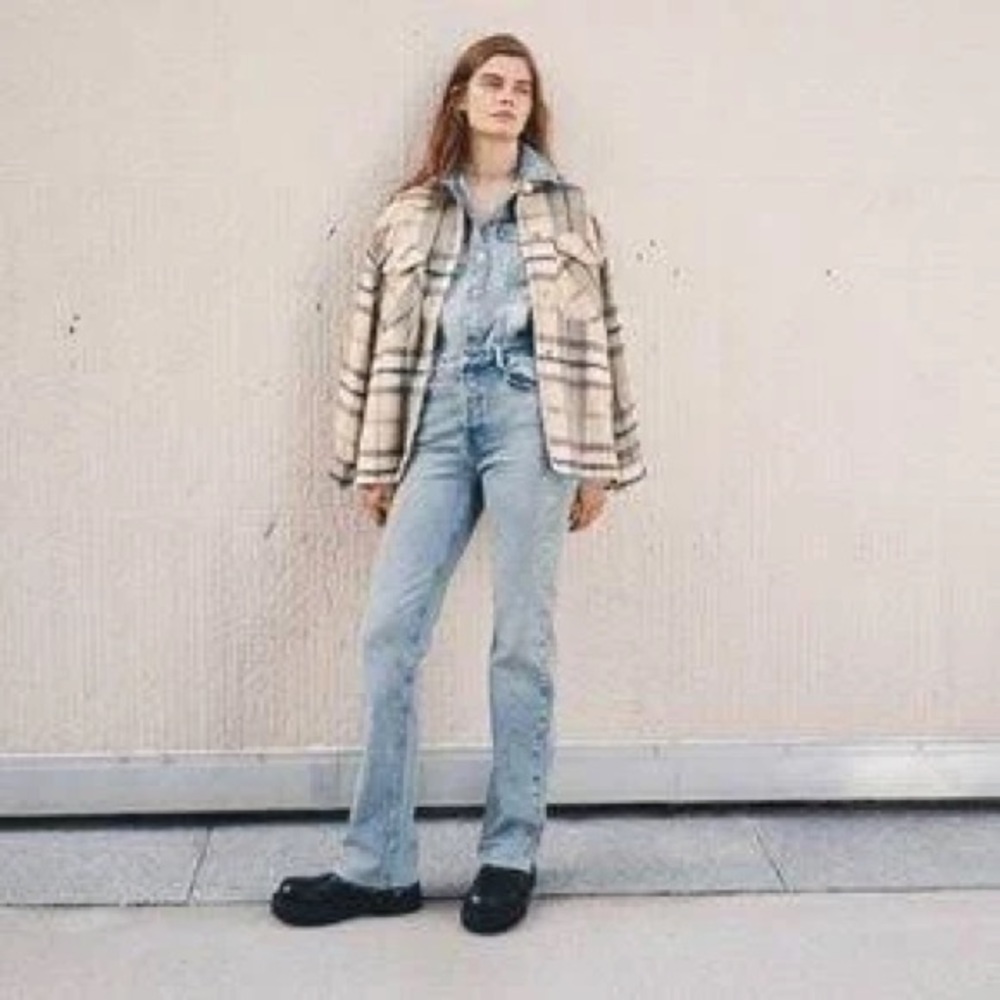 Zara Plaid Shirt Jacket